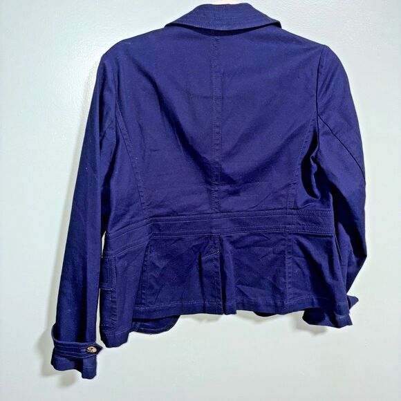 Talbots Ladies Navy Jacket Spring Pea Coat Brass Buttons Sz 6p EUC - Picture 6 of 6